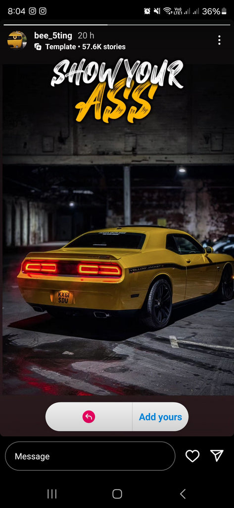 Dodge Challenger Yellow Jacket with some Import 3D gel plates