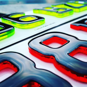 Our neon 4D plates come with a variety of colour options