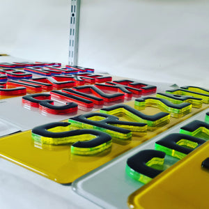 4D Neon plates - all prepped on the shelves