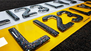 4D Glitter plates with a Crystal layer