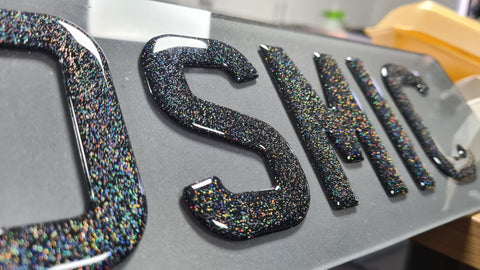 Glitter Number Plate - Delta Plates